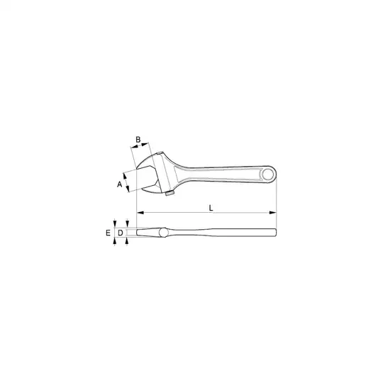 klucz nastawny szwedzki 380mm, rozstaw szczęk 44mm, Bahco [8074] (1)