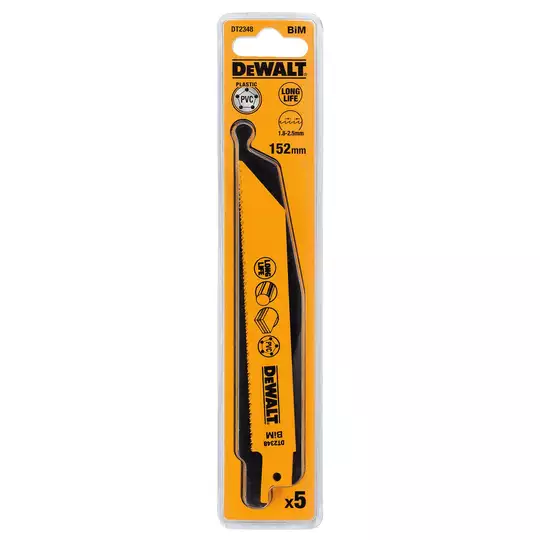 komplet 5 szt. brzeszczotów bagnetowych do cięcia metalu, 152mm, DeWALT [DT2348]