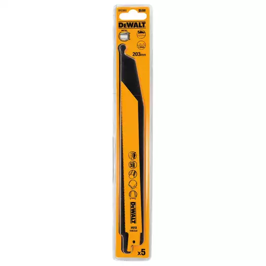 komplet 5 szt. brzeszczotów bagnetowych do cięcia metalu, 203mm, DeWALT [DT2353]