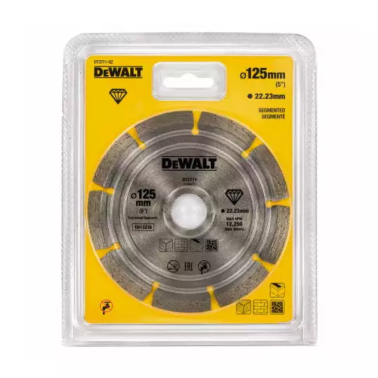 tarcza diamentowa segmentowa do szybkiego ciecia, do szlifierek kątowych 125/1,8/7,5mm, DeWalt [DT3711]