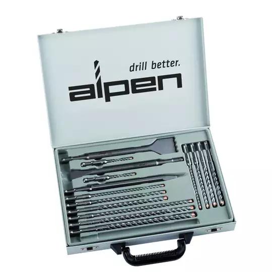 zestaw 16 szt. wierteł do betonu zbrojonego SDS+,  4-krawędziowe, FORCE X Kit 16, ALPEN [0000500216100]