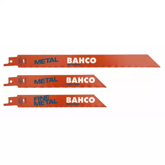 zestaw 5 szt. brzeszczotów bagnetowych do piły szablastej, do metalu, Bahco [3940-METAL-SET-5P]