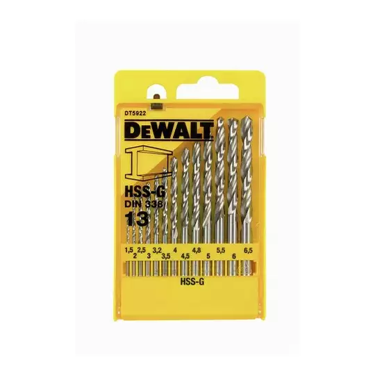 komplet 13szt. wierteł do metalu HSS-G DeWALT [DT5922]