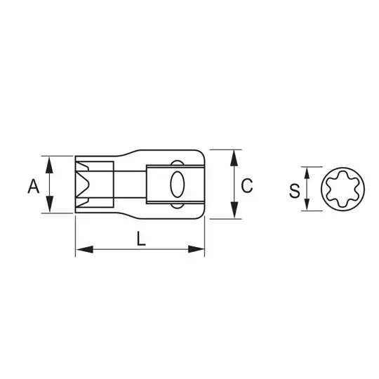nasadka ręczna 1/2'' z końcówką TORX -schemat