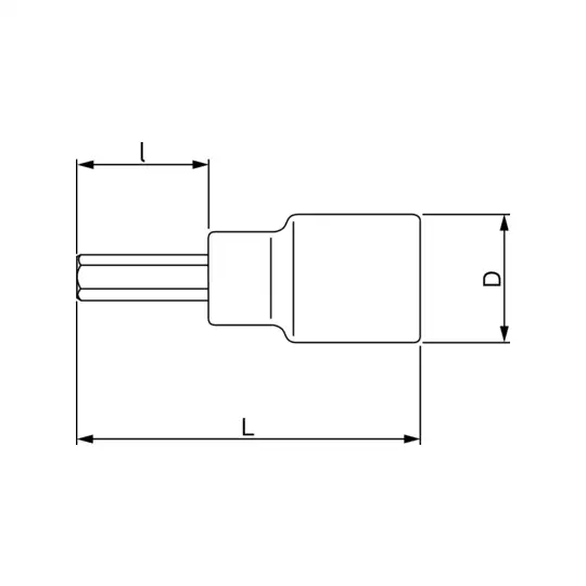 nasadka ręczna 1/4" z końcówką imbusową, Bahco - schemat