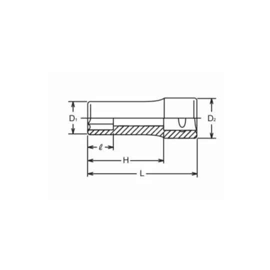 nasadka ręczna sześciokątna wydłużona 3/8", Koken - schemat