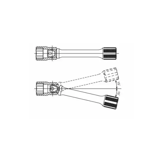 przedłużka uchylna do nasadek, kwadrat 1/2", 75mm, Koken [4763-75]