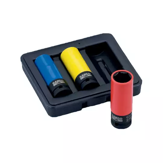 zestaw 3szt. nasadek udarowych sześciokątnych do kół, 1/2", 17, 19, 21mm, Bahco [BWSS12P3]