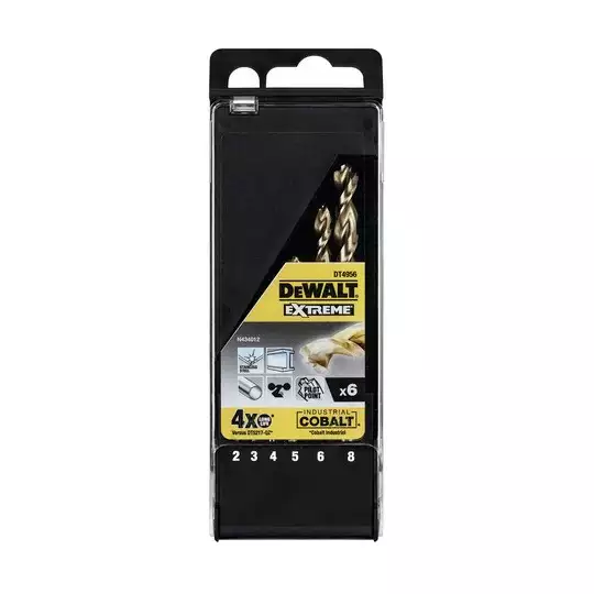 zestaw 6 szt. wierteł do metalu HSS-Co Extreme, DeWalt [DT4956]