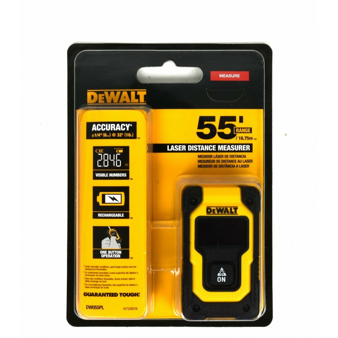 Kieszonkowy dalmierz laserowy 16m DeWalt [DW055PL-XJ]